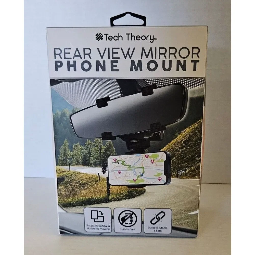 Tech Theory Rear View Mirror Phone Mount Hands Free, Durable, Stable and Firm.